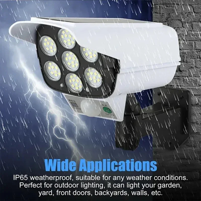 lumière sécurité solaire extérieure capteur mouvement projecteur 77led étanche - vue 4 sur 9