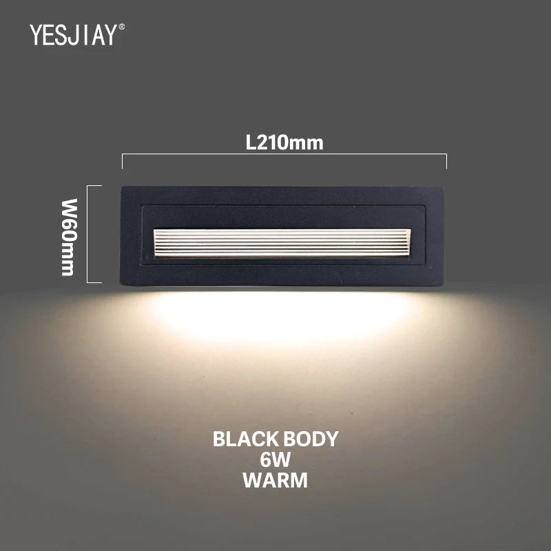Lumières d'escalier Led étape lumières 3W/6W 86/210mm en aluminium encastré extérieur étanche intégré escalier mur Led lampe pour les étapes de la maison - vue 8 sur 11