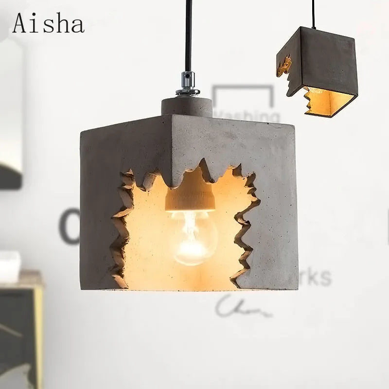 suspension en ciment rétro style industriel pour intérieur décoratif - vue 5 sur 8