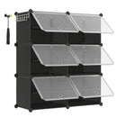 SONGMICS 6-Compartment Shoe Rack, Modular Storage Shelf, 30 x 40 x 30 cm Compartment, with Door