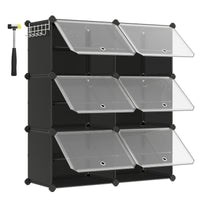 SONGMICS 6-Compartment Shoe Rack, Modular Storage Shelf, 30 x 40 x 30 cm Compartment, with Door