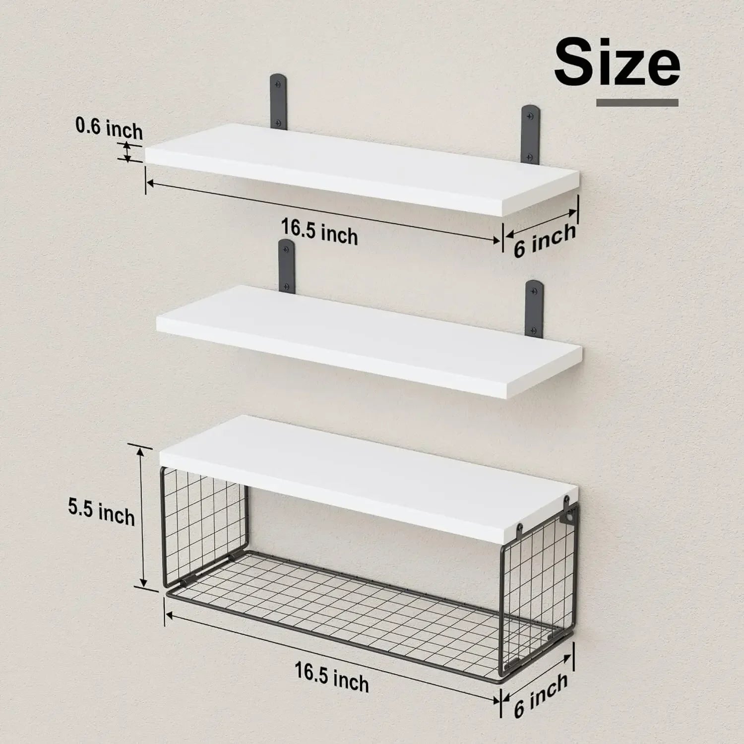 wooden floating shelves for storage and home decor