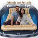 Inflatable Suv Car Mattress With Air Pump, Car Rear Seat Sleep Bed, Travel Tent (Beige)