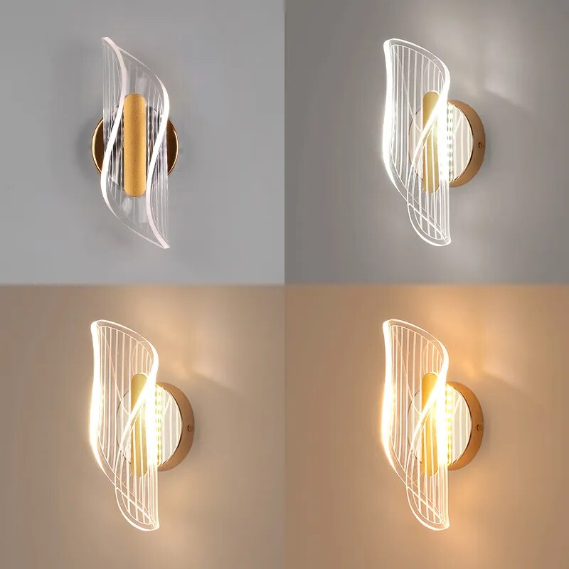 Applique murale moderne led acrylique salon intérieur chambre décoration - vue 4 sur 12