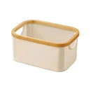 panier de rangement pliable avec poignées en bambou et tissu épais