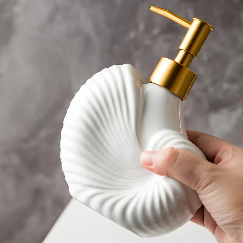 bouteille en céramique étoile de mer pour lotion et savon - vue 4 sur 10