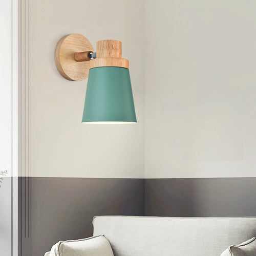 Modern minimalist nordic solid wood wall light - vue 6 sur 11