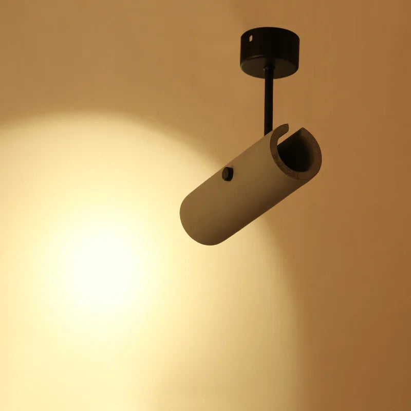 Applique murale avec spot LED réglable gris ciment style industriel - vue 4 sur 7