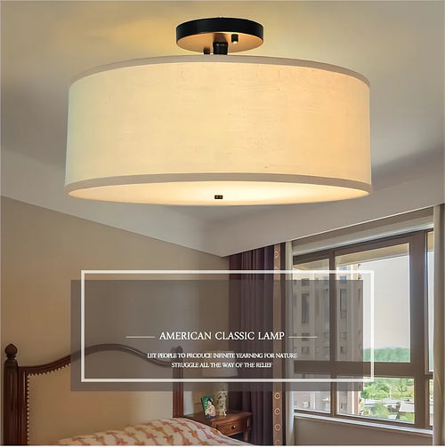 lustre led fer forgé usa semi-suspendu - vue 4 sur 6