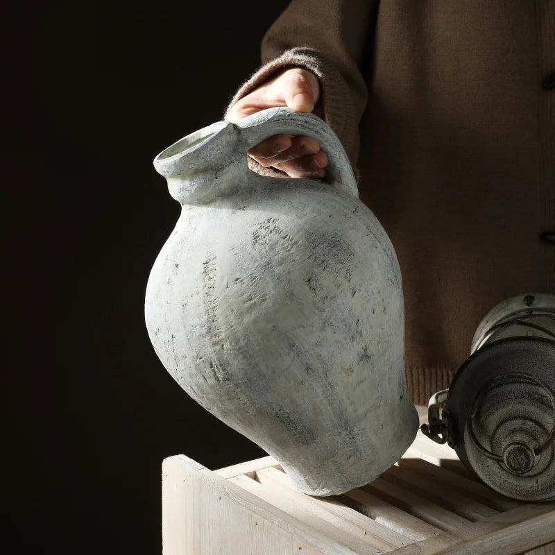 vase en céramique rétro fait à la main pour fleurs séchées décoratif - vue 4 sur 7