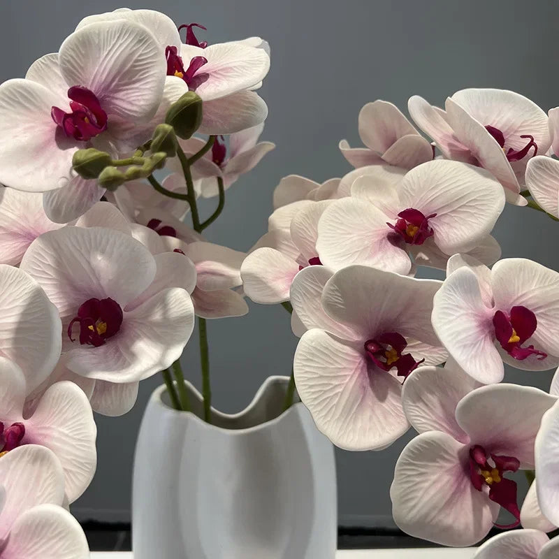 fleurs artificielles orchidée papillon en coton et silicone décoratives
