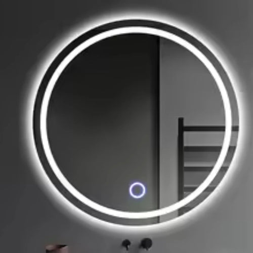Smart LED Bathroom Mirror, Round Mirror Surface, Wall Mounted Makeup Mirror, Touch  Adjust Brightness, Safer Gift Box Packaging - vue 9 sur 8