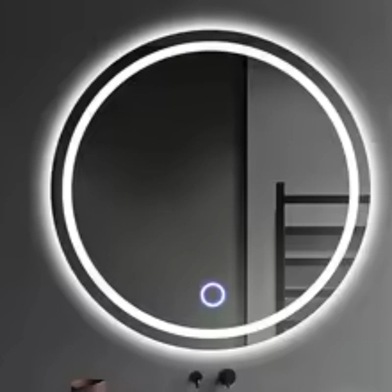 Smart LED Bathroom Mirror, Round Mirror Surface, Wall Mounted Makeup Mirror, Touch  Adjust Brightness, Safer Gift Box Packaging - vue 8 sur 8