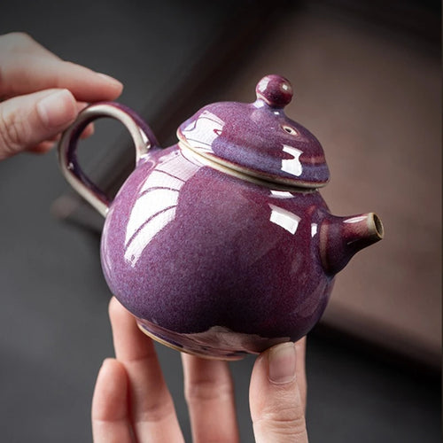 Théière artisanale ru kiln avec infuseur puer
