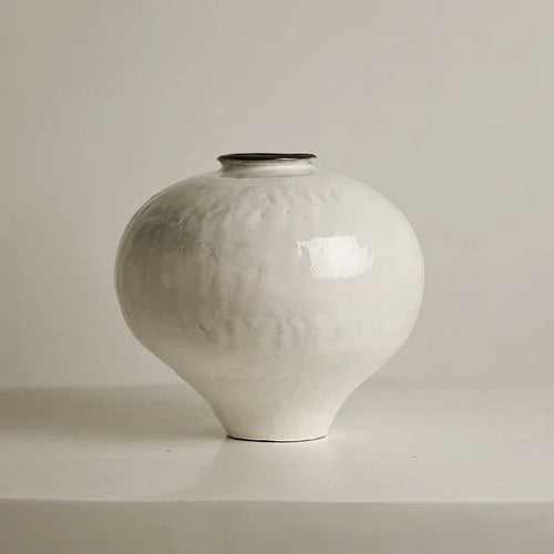 vase en céramique fait main pot lune style rétro japonais