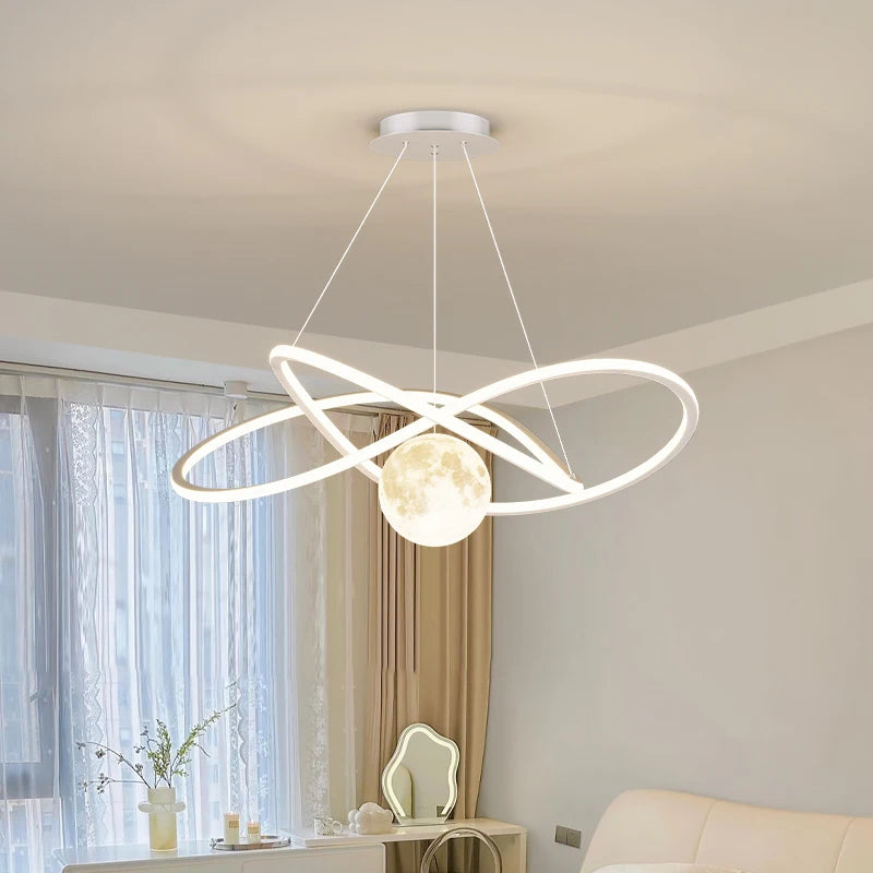 Plafonnier LED suspendu au Design rond - vue 3 sur 19