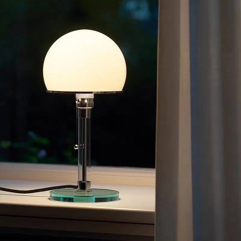 lampe à poser design simple en verre pour lecture et études - vue 5 sur 8