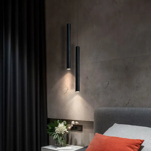 Moderne nordique suspension LED lampe Double tête suspension salle à manger 2m lampe suspendue tuyau Decora cylindre tuyau ligne lustre - vue 3 sur 8
