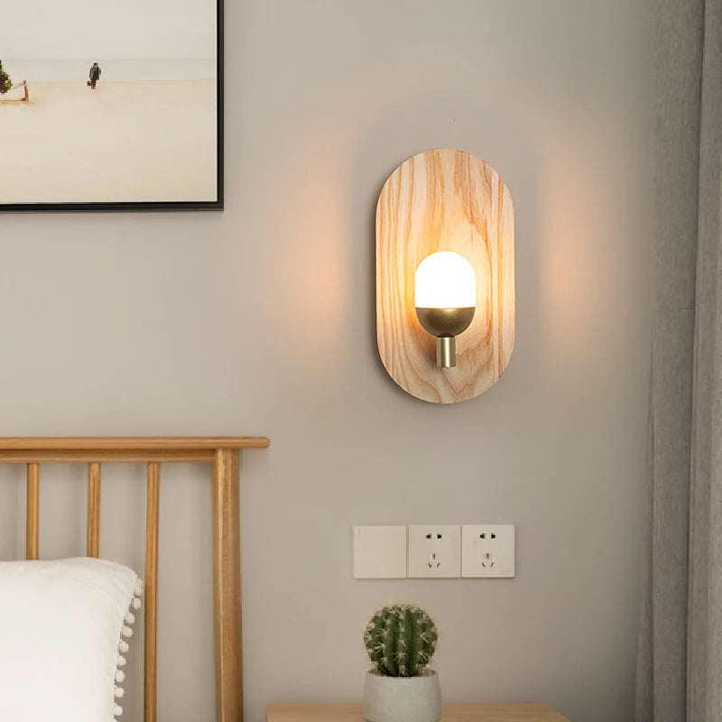 Minimalist Nordic LED log wall light for interiors - vue 5 sur 7