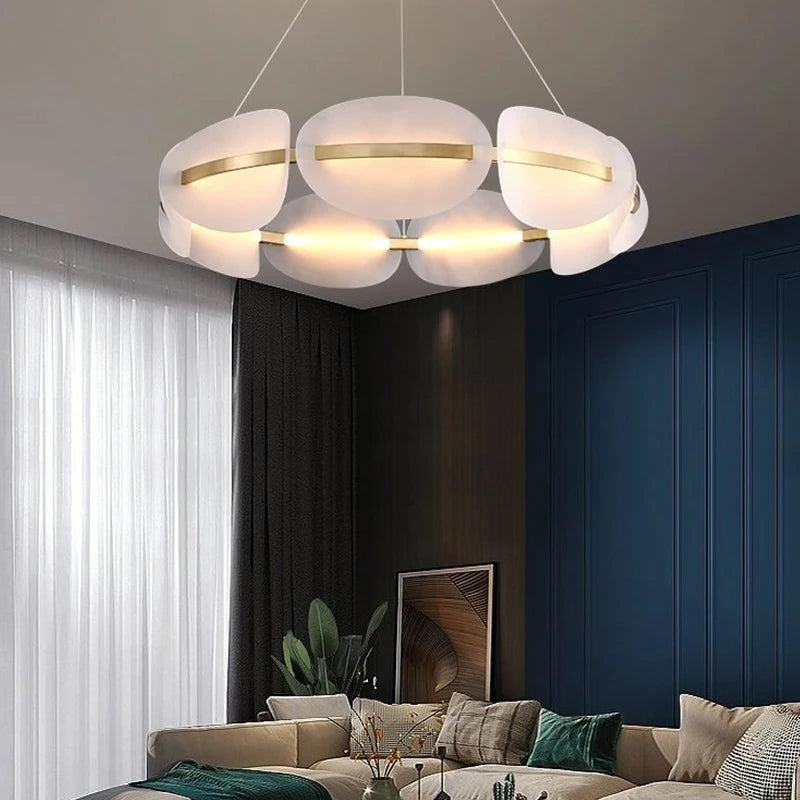 suspension led créative en cuivre de haute qualité - vue 4 sur 9