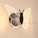 Multicolour butterfly Tiffany glass wall light for children