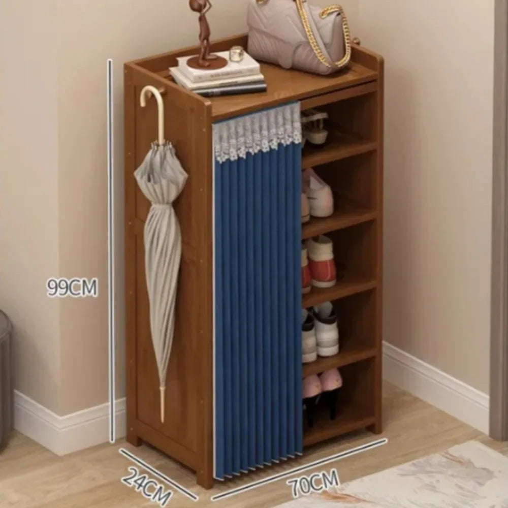 étagère à chaussures à plusieurs étages avec rideau anti-poussière - vue 20 sur 24