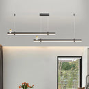 Minimalist Nordic brushed steel LED chandelier