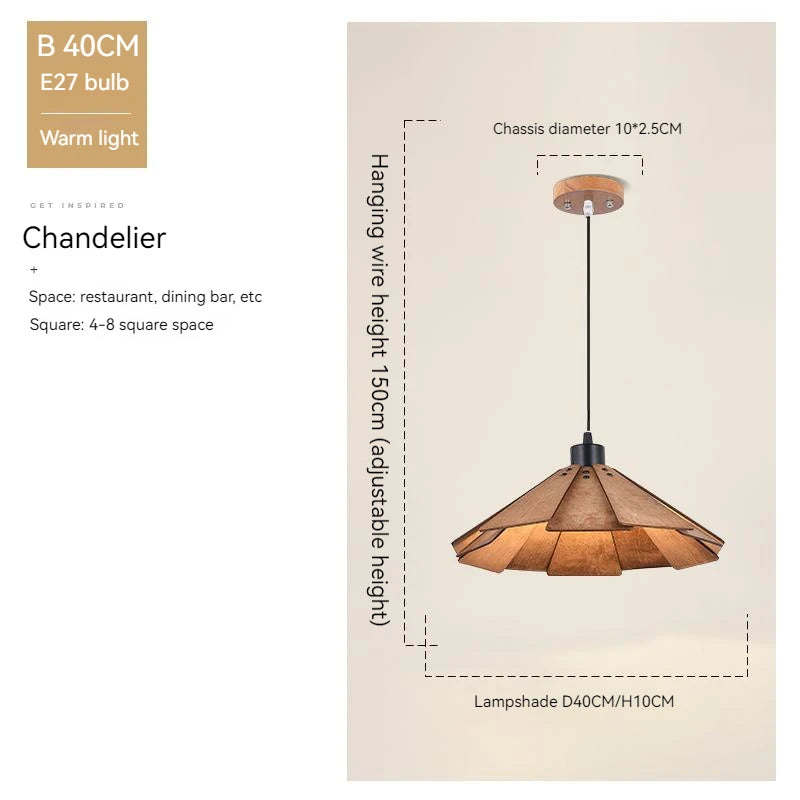 suspension en bois rétractable à bascule luminaire décoratif d'intérieur - vue 15 sur 18