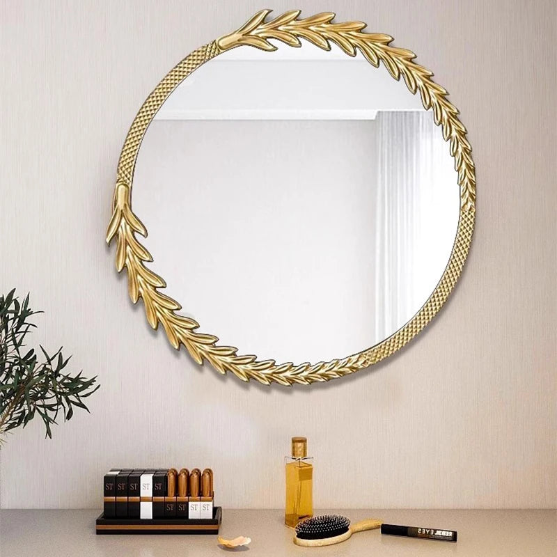 miroir rond vintage doré décoratif pour intérieur élégant et lumineux