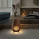 Lampadaire style asiatique en rotin naturel