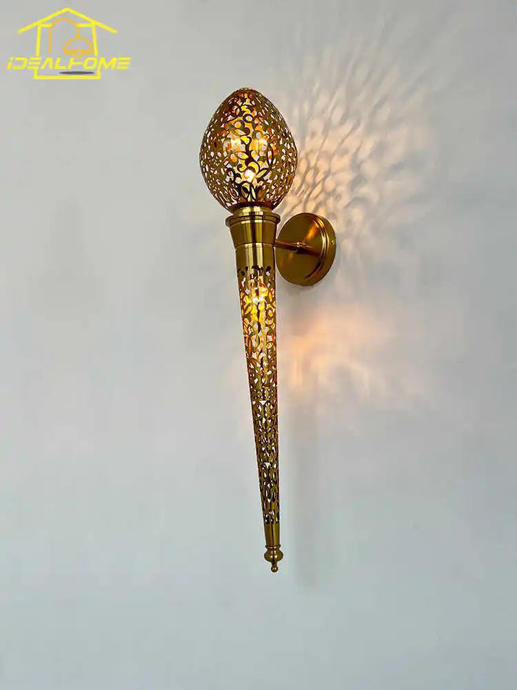 applique murale marocaine sculptée torche exotique à led pour intérieur - vue 7 sur 6