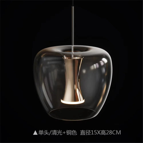 suspension led en verre transparent au design moderne pour décoration intérieure - vue 10 sur 10