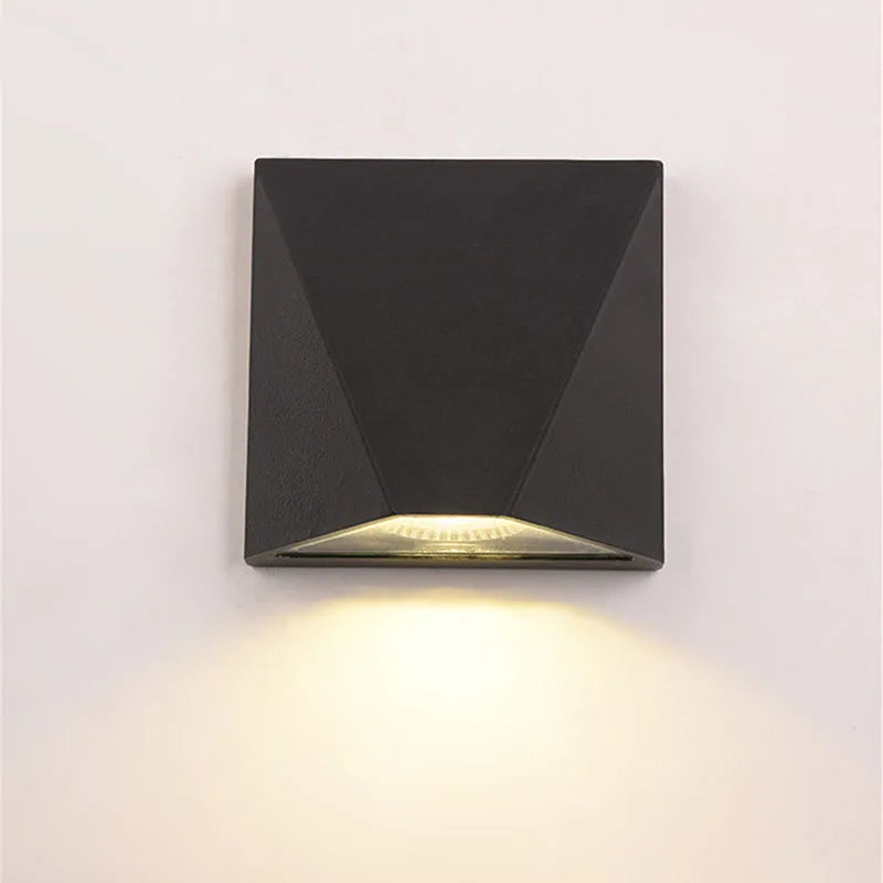 Applique murale carrée en aluminium moderne LED étanche extérieure et intérieure luminaria maison jardin cour décoration murale lumières créatives
