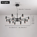 Modern minimalist indoor home lighting hanging design, living room, dining room, attic, black chandelier, room decoration