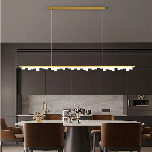 Modern minimalist gold and black chandelier for pendant lighting - vue 3 sur 12