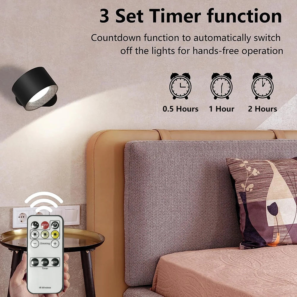 Tactile et télécommande intérieure sans fil Applique murale rechargeable alimenté par batterie LED appliques murales sans fil avec chargement USB - vue 4 sur 10