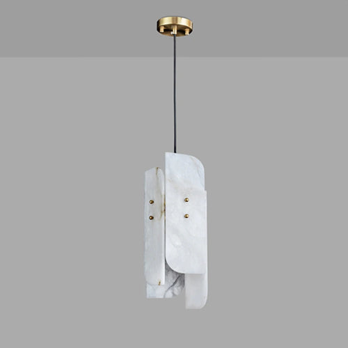 suspension en marbre véritable avec fil de cuivre et ampoule réglable