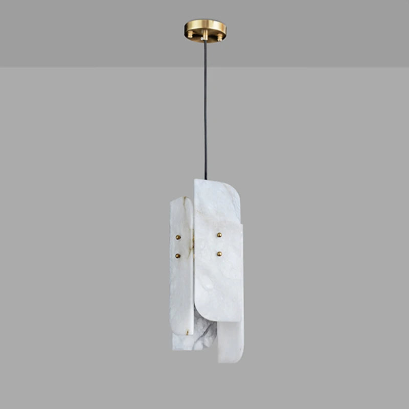 lampe suspendue en marbre avec fil de cuivre réglable 	 style