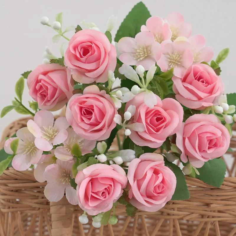 fleurs artificielles mariage bouquet roses hortensia décoration florale - vue 7 sur 11