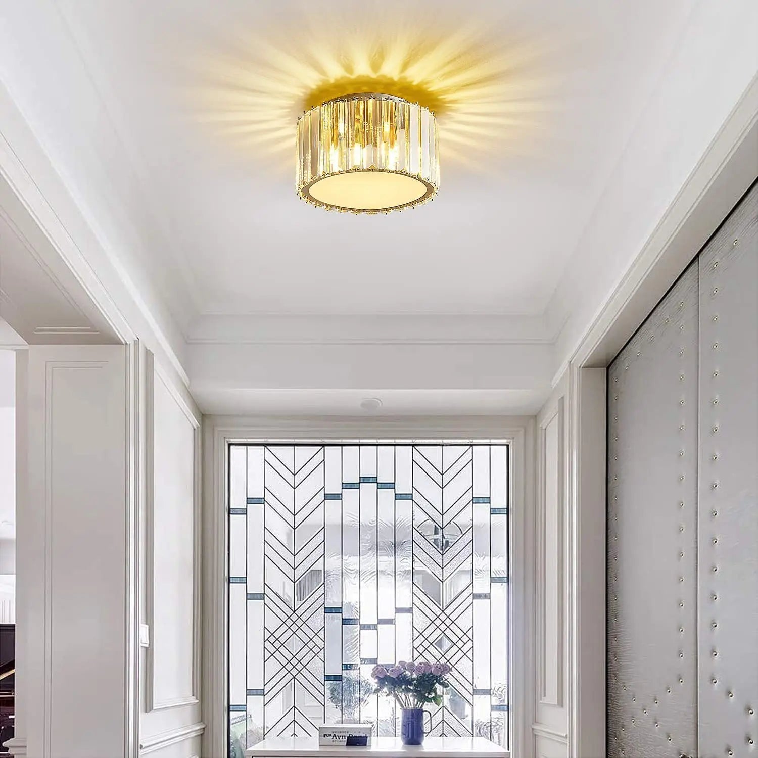 lustre en cristal led rond de luxe pour éclairage intérieur - vue 6 sur 7