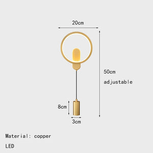Modern brass wall light with 3 interchangeable lamps