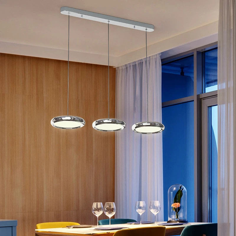 lustre en aluminium led design plaqué circulaire - vue 6 sur 18