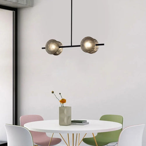 suspension moderne en verre et métal réglable en hauteur