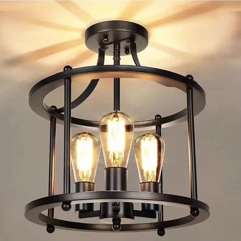plafonnier led multi-têtes style industriel rétro américain décoratif