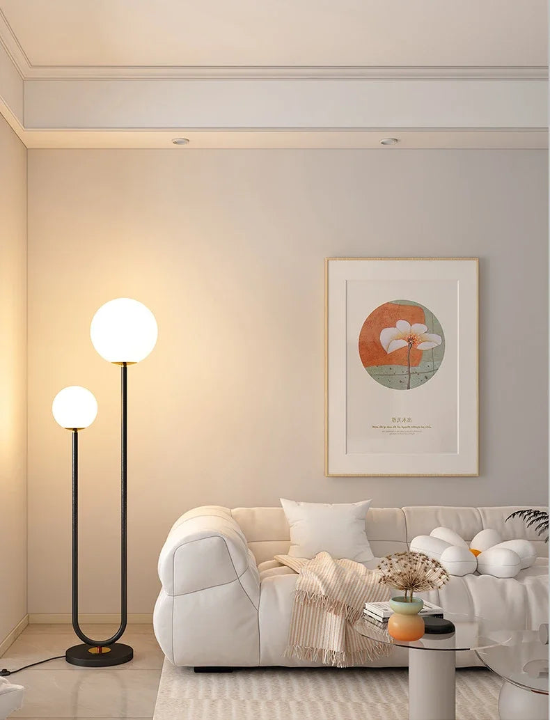 lampadaire led nordique en verre pour décoration maison - vue 7 sur 9