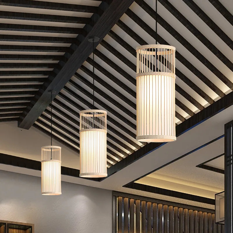 Lustres LED à tête unique de Style japonais - vue 5 sur 7
