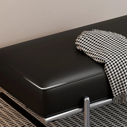 Stainless Steel Shoe Changing Bench, Long Stool, Italian Minimalist Leather, Bed-End Seat, Light, Luxury - vue 6 sur 42