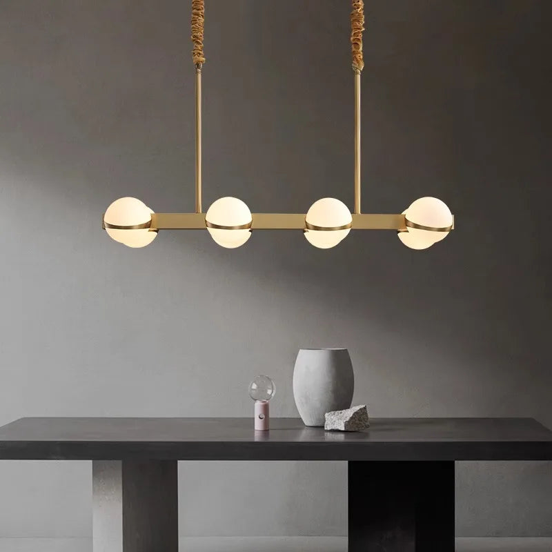 Lustre doré design intérieur moderne LED - vue 3 sur 9