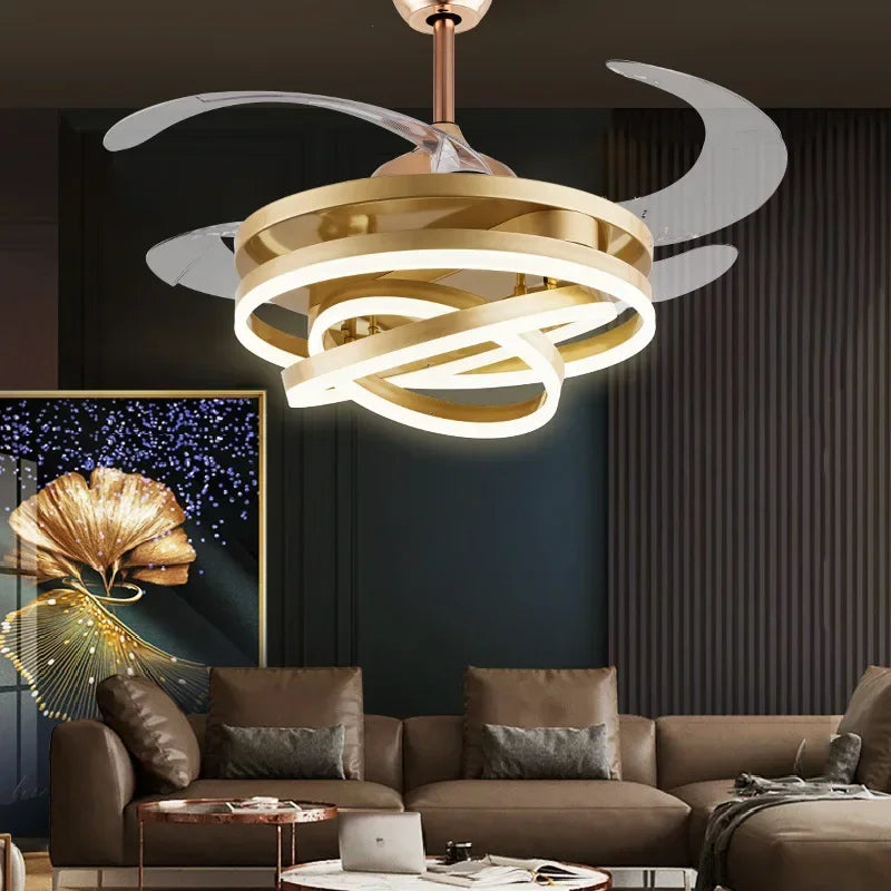 ventilateur de plafond silencieux avec télécommande et lumière LED - vue 4 sur 8