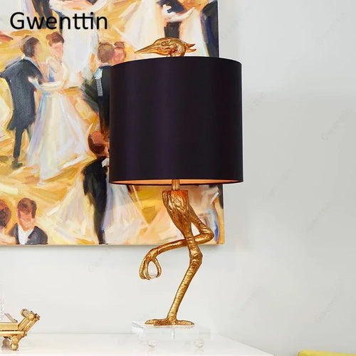 lampe de table autruche design créatif pour décoration intérieure moderne